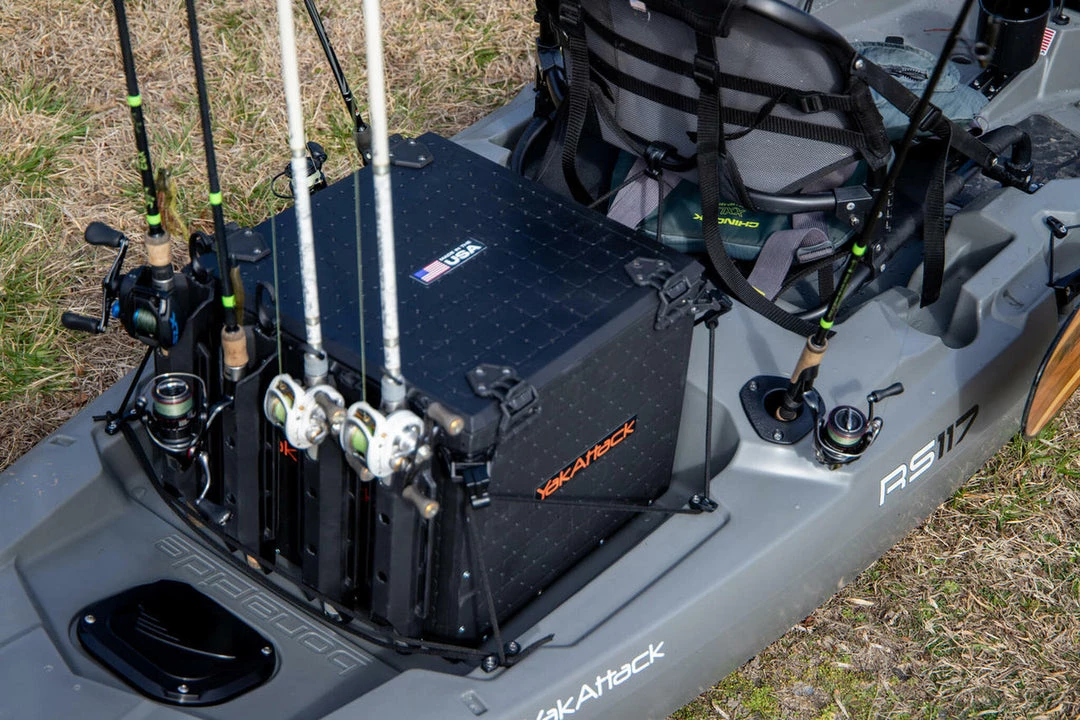 Yak Attack BlackPak Pro, 16 X 16 X 13, Black, Includes Lid And 6 Rod Holders 2 Yak Attack BlackPak Pro, 16 X 16 X 13, Black, Includes Lid And 6 Rod Holders