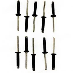 Yak Attack Tri Fold Rivet, 10 Pack, .187 Dia, .157 - .472 Grip. Aluminum, Black, Made In USA