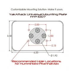 Yak Attack Universal Mounting Plate W/LockNLoad Mounting System, 6" X 3.5"